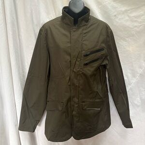 Men's Olive Green Lightweight Zip Pocket Jacket